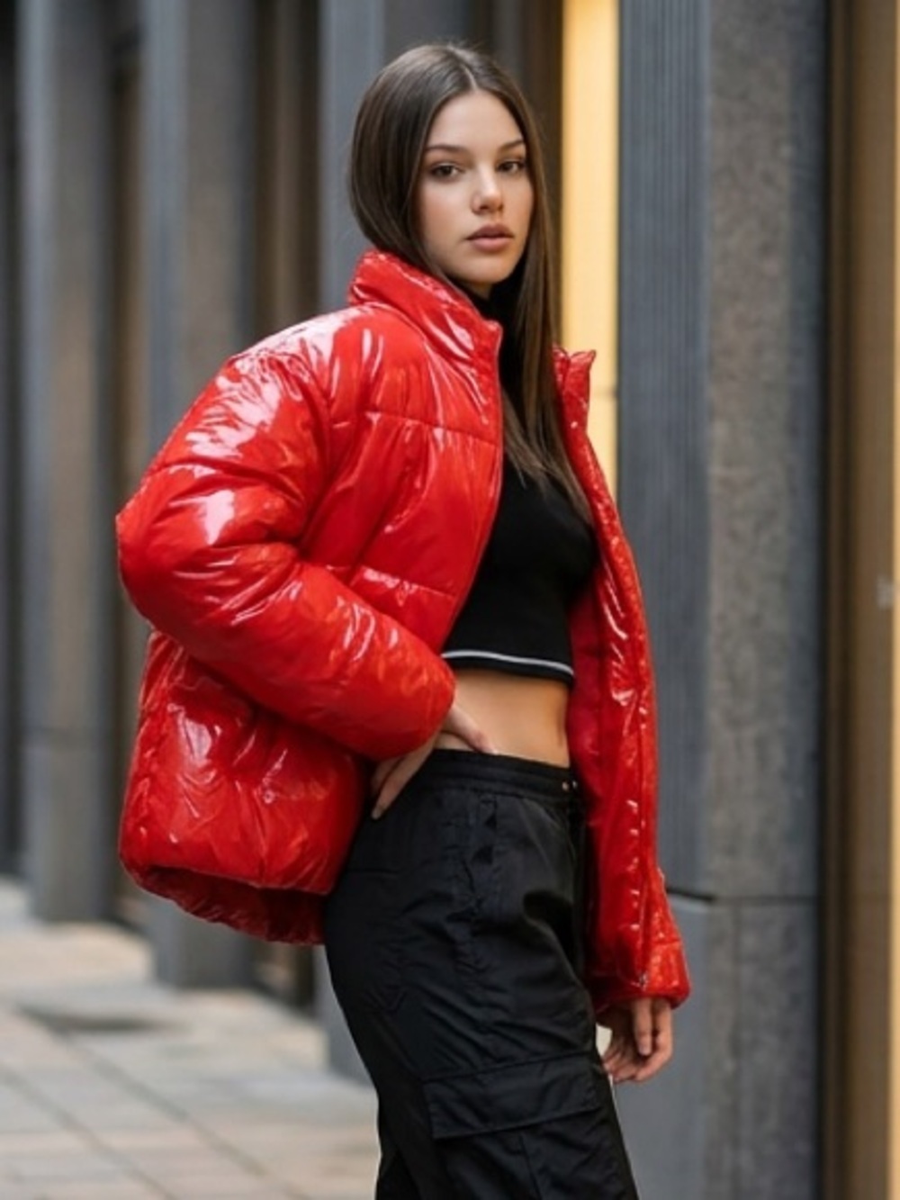 NWT Club Paradise Unisex Paxton Puffer Jacket No Front Closure - Red - Size S